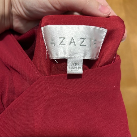 Azazie halter bridesmaid dress in Burgundy - Picture 4 of 7